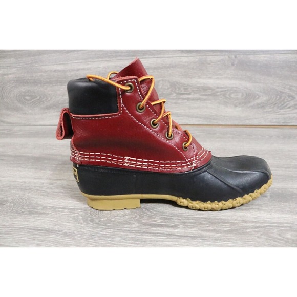 SIZE 6m Womens LL Bean Boots 6" Red Burgundy Duck Boots Limited Edition - Picture 3 of 9